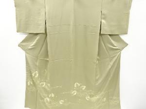 リサイクル　金彩友禅松葉に松ぼっくり模様刺繍三つ紋色留袖(比翼付き)